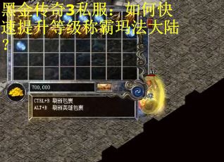 黑金传奇3私服：如何快速提升等级称霸玛法大陆？